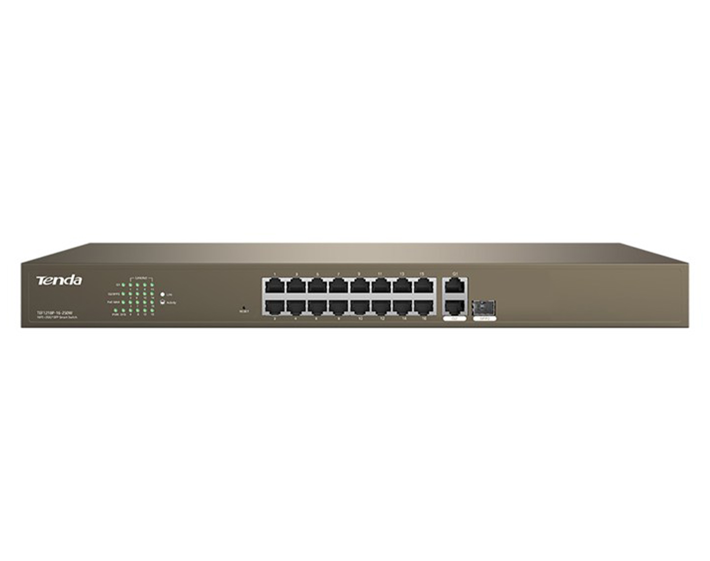 قیمت و خرید سوییچ شبکه 18 پورت با 16 پورت PoE تندا مدل TEF1218P-16-250W | نت ران